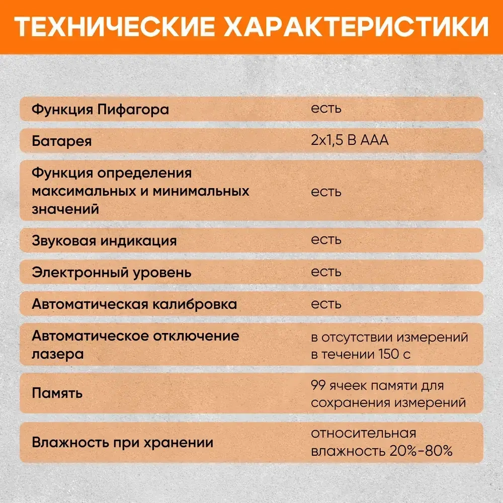 Лазерный дальномер SNDWAY SW-TG50 50м
