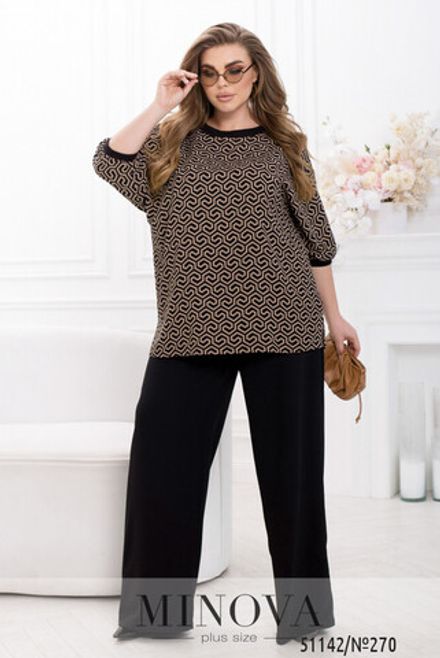 Костюм 270-черно-бежевый Minova Фото 2