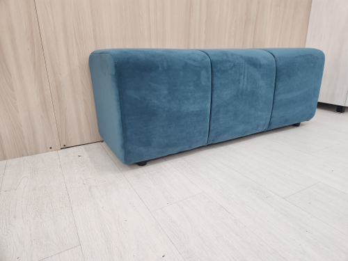 Банкетка мягкая велюр морская волна 120х41х45см