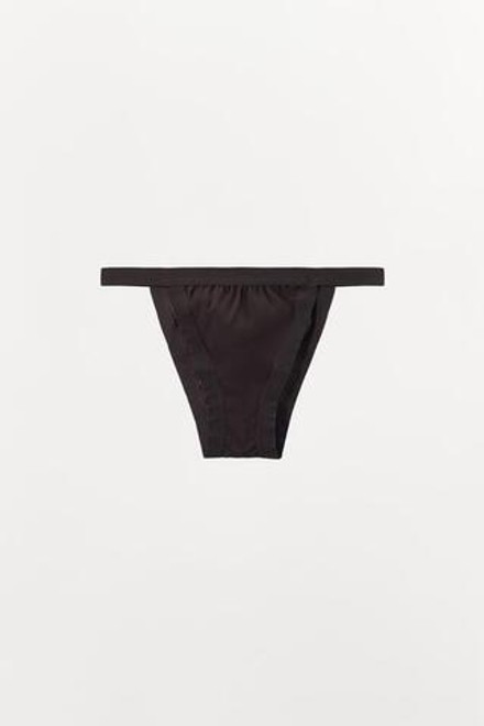 ZARA ТРУСЫ ИЗ СМЕСИ ШЕЛКА С РЕЗИНКАМИ, ТЕМНО-КОРИЧНЕВЫЙ