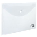 Папка-конверт на кнопке А4, Brauberg, 150мкм, прозрачная