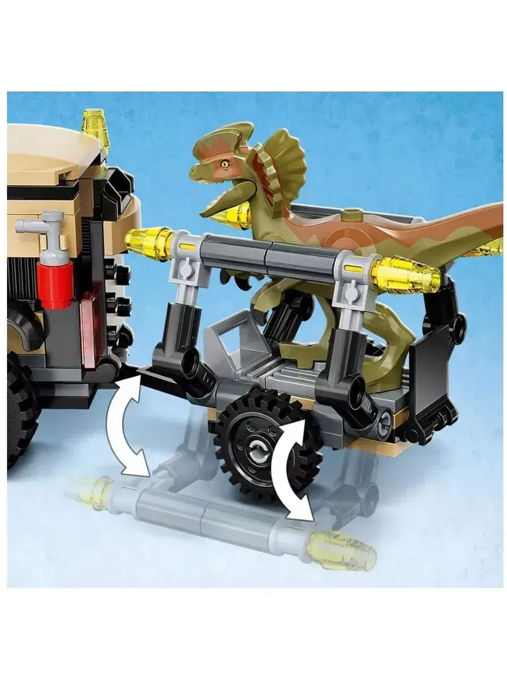 Конструктор Перевозка пирораптора и дилофозавра 303 детали