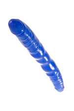 Двусторонний фаллоимитатор TOYFA Basic, TPE, синий, 28,5 см