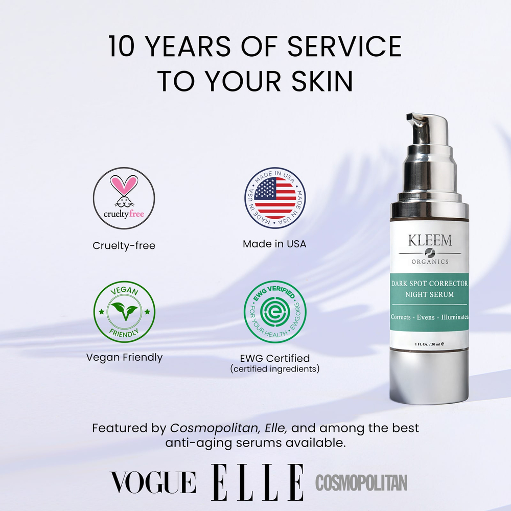 Kleem Organics, ночная сыворотка, корректирующая темные пятна, 30 мл (1 жидк. унция)