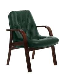 Кресло для посетителей Premier D зеленая кожа