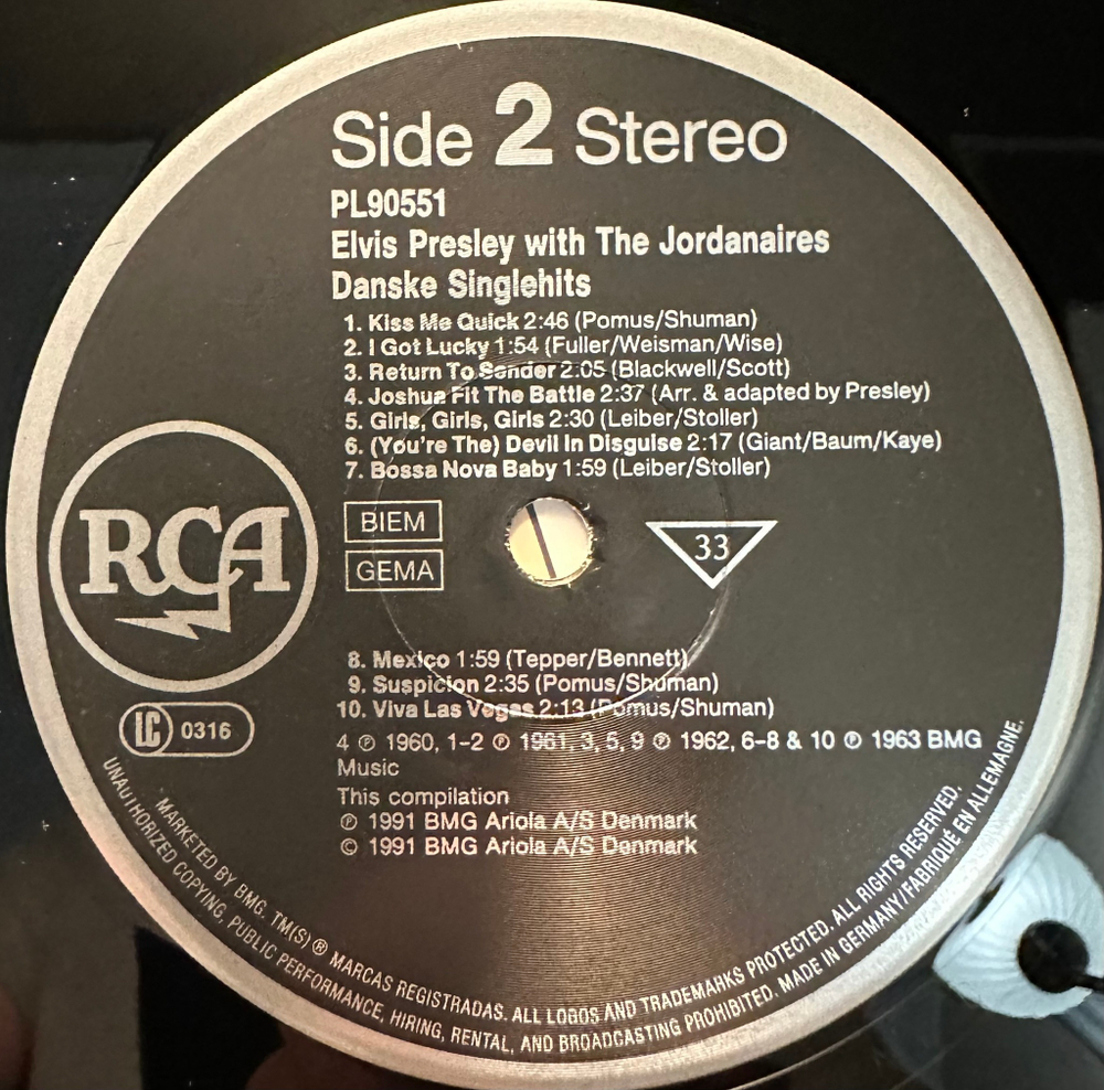 Elvis Presley - Danske Single Hits (Дания 1990г.)