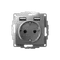 Розетка 1-м СП AtlasDesign 16А IP20 с 2-мя заряд. устройствами USB тип A+A 5В/2.4А 2х5В/1.2А механизм сталь SE ATN000930