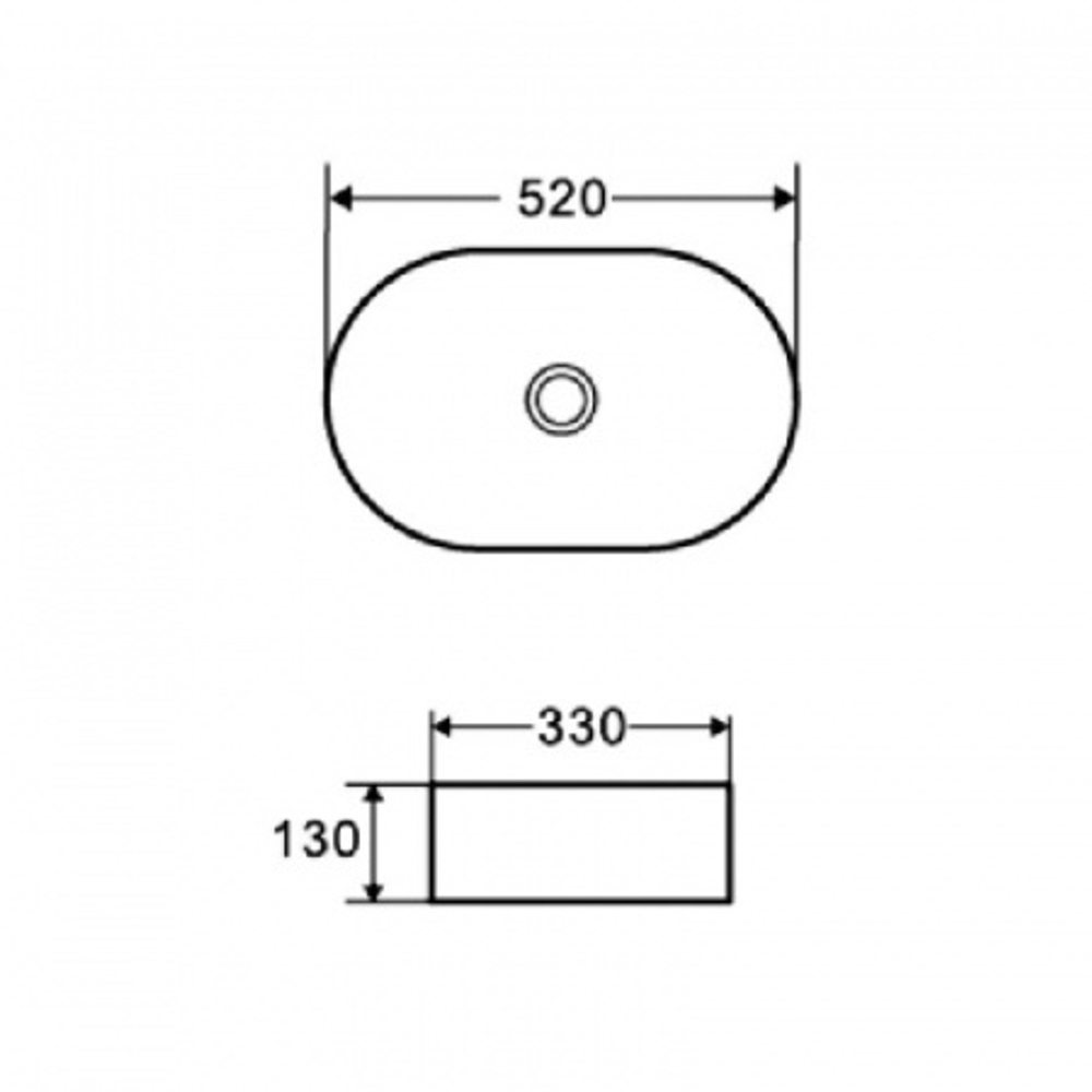 Раковина Azario 520*330*130 накладная овал  4850
