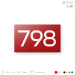 Номер на дверь 798, табличка на дверь для офиса, квартиры, кабинета, аудитории, склада, красная 120х70 мм, Айдентика Технолоджи