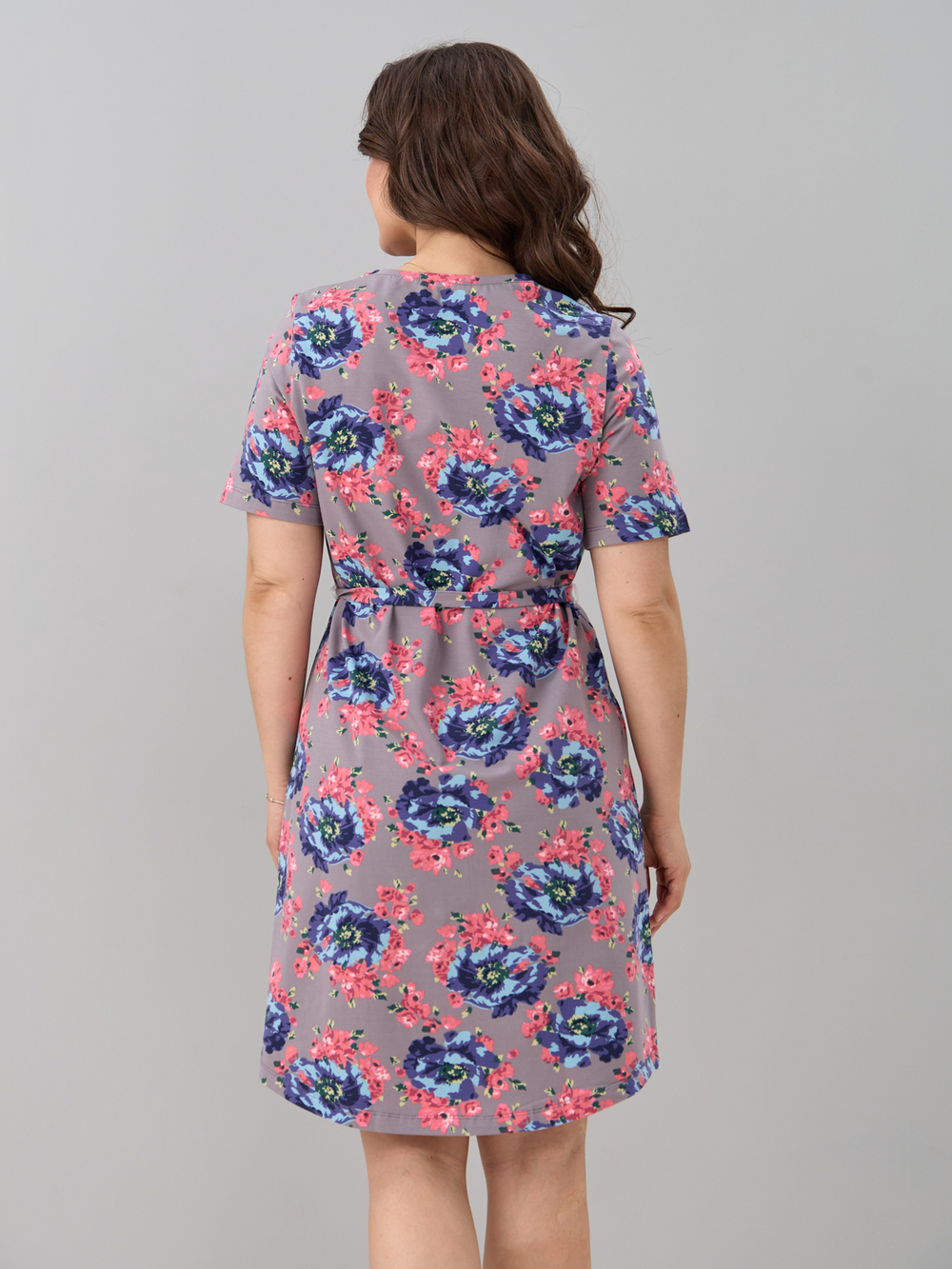 Платье Пкл-137/серый-голубойпион