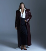 Плащ из натуральной кожи BURGUNDY, Бордовый