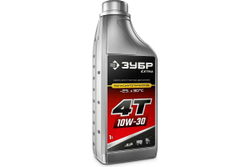 Полусинтетическое масло ЗУБР Extra 4Т-10W30 1 л, для 4-тактных двигателей 70610-1