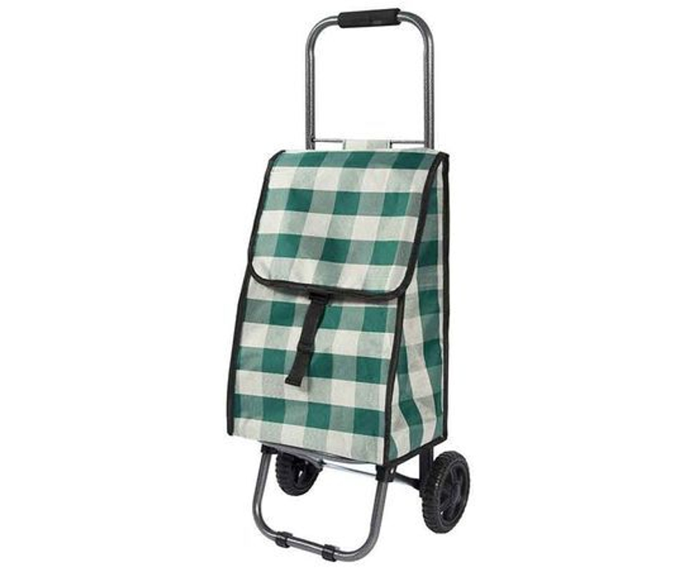 Тележка сумка на колесах хозяйственная складная на колесиках для продуктов грузовая 25 кг Green D203 093581