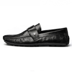 Brounvanm Top Grain Cow Leather Gommino Loafers Men"s Black