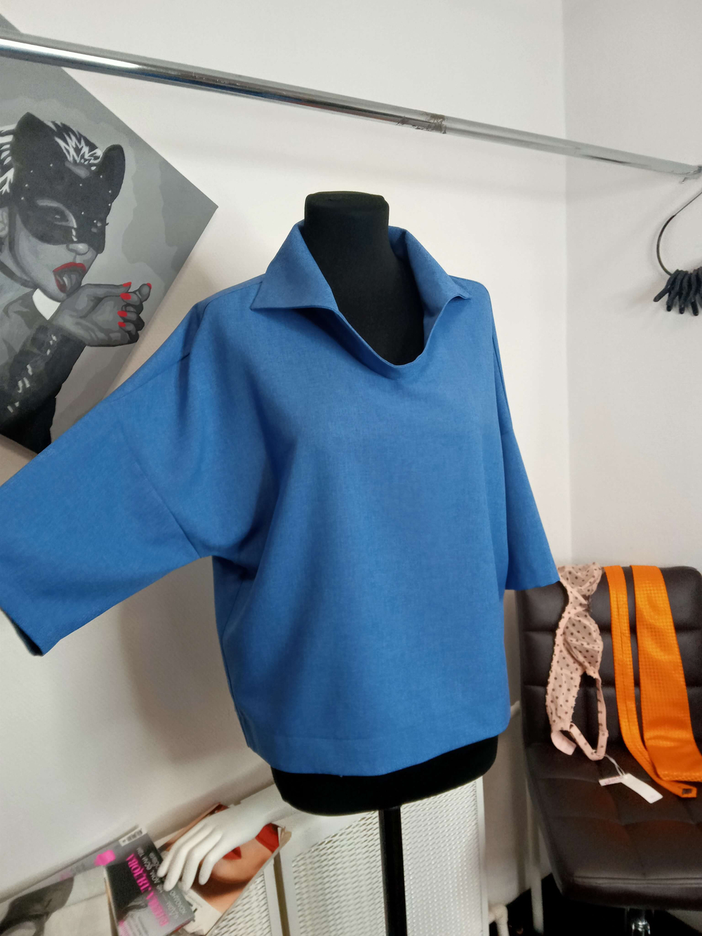 Блузка голубая.Размер 50