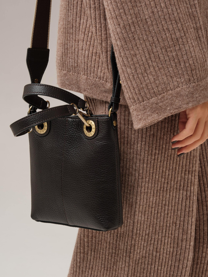 Сумка кожаная кросс-боди Deboro 30347 темно-коричневый