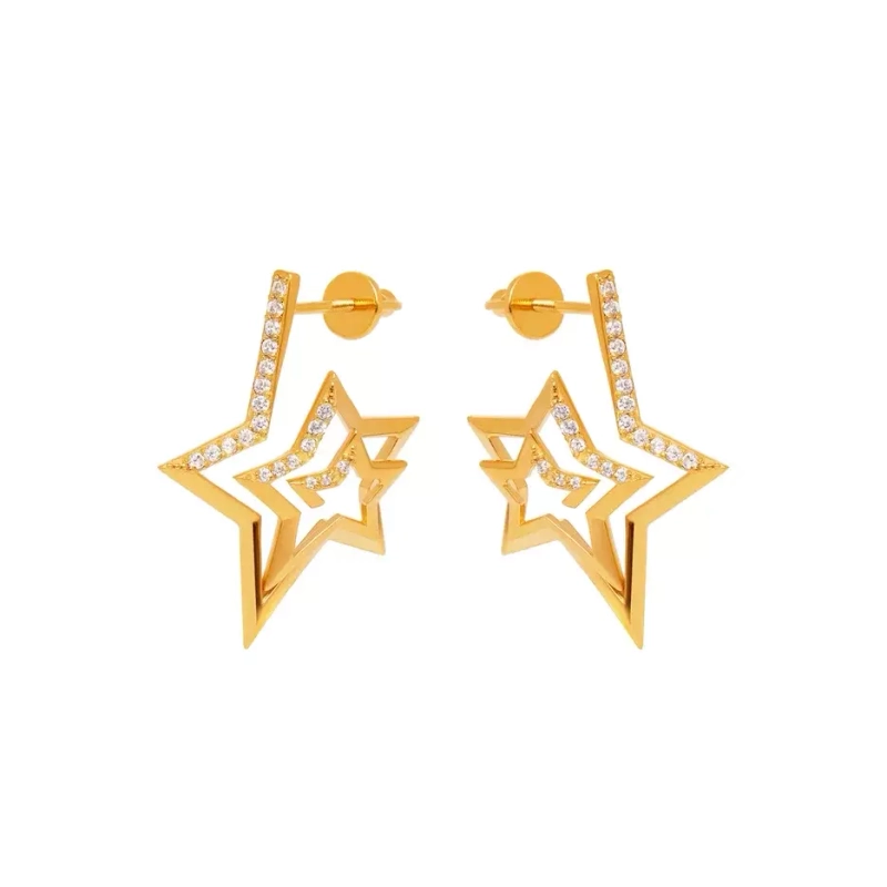 Серьги Золотая Путеводная Звезда
