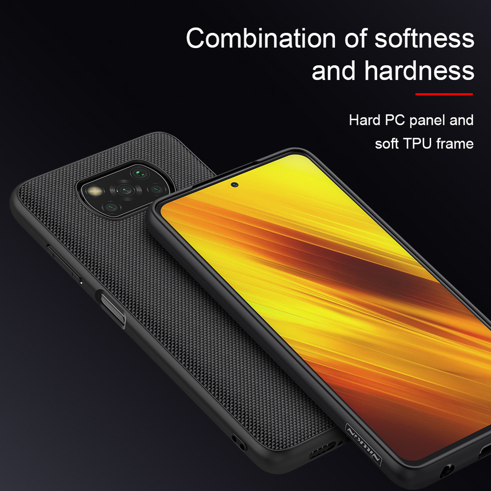 Текстурированный чехол-накладка Nillkin Textured case для Xiaomi Poco X3 NFC, цвет черный