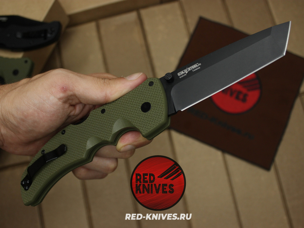 Нож Cold Steel Recon 1 Tanto G10 (V2024) - зеленая рук., черный клинок RK/Н81