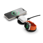 Складная зарядная станция MagSafe Satechi OntheGo Charger для iPhone, Apple Watch и AirPods (Qi2) Беспроводная зарядка: Qi 15 Вт, Qi 5 Вт, магнитное крепление для быстрой зарядки Apple Watch (Qi 5 Вт). Проводная зарядка: нет. Сертификации MFi и Qi2. Есть