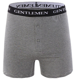 Хлопковые трусы-боксеры с тонкой полоской и брендированной резинкой (Размер: 4X) (Цвет: серый с синим)