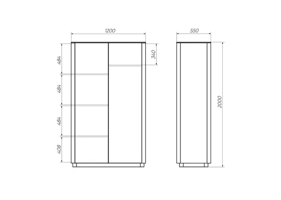 Шкаф Tammi 2-х створчатый высокий (молочный)