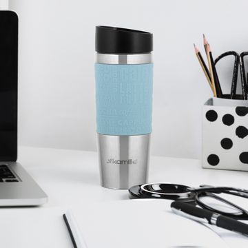 Термокружка 380 мл. из нержавеющей стали Kamille KM 2153 с TPR вставкой