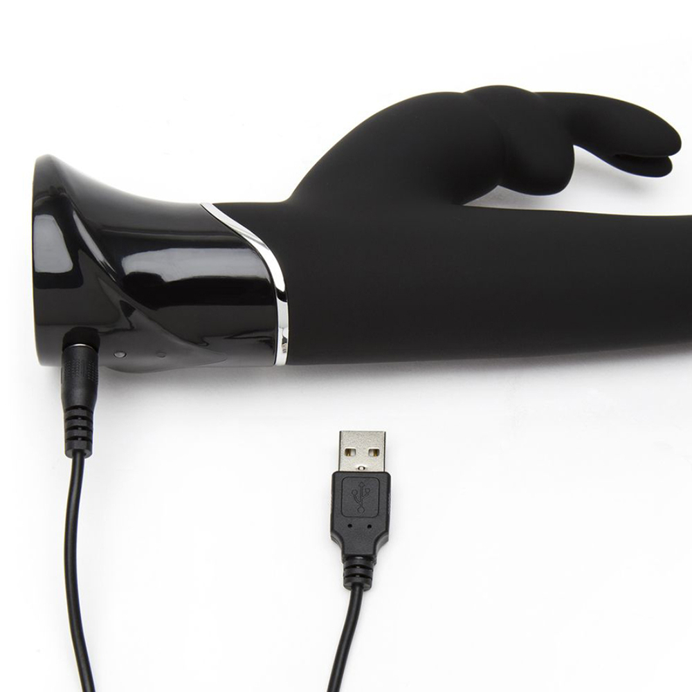 Черный вибратор-кролик 25,4см Fifty Shades of Grey Greedy Girl G-Spot Rabbit Vibrator