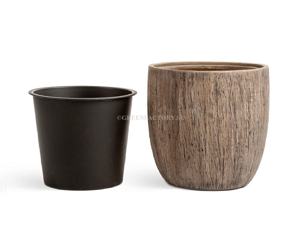 Кашпо TREEZ Effectory - серия Wood - Округлый конус - Светлый дуб