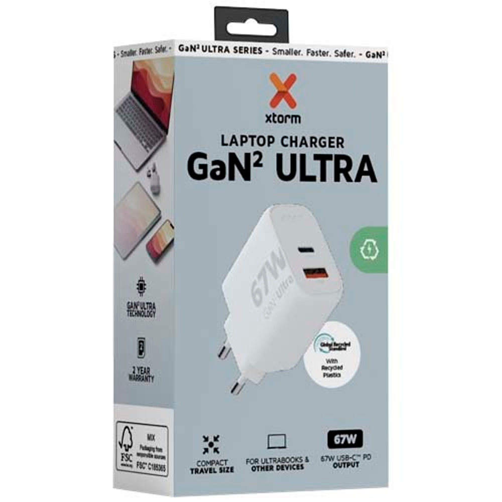 Xtorm XEC067 GaN² Ultra сетевое зарядное устройство мощностью 67 Вт