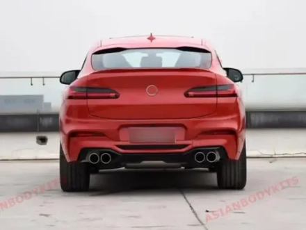 Диффузор заднего бампера в стиле X4M с насадками на выхлоп для BMW X4 G02 с М-пакетом 2018+ БМВ