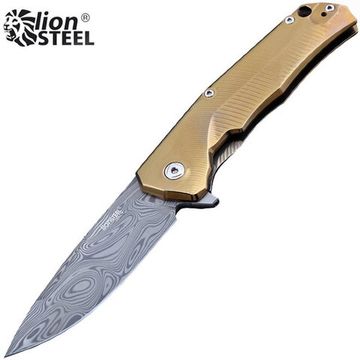 Складной нож Lion Steel T.R.E. - клинок THOR-дамаск, рукоять титан