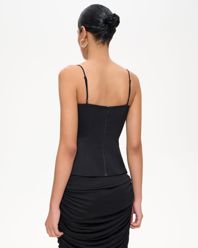 Топ корсетного типа из крепа с кружевом