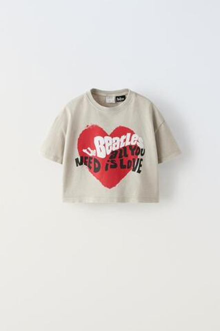 ZARA ФУТБОЛКА С ПРИНТОМ THE BEATLES®, СЕРЫЙ