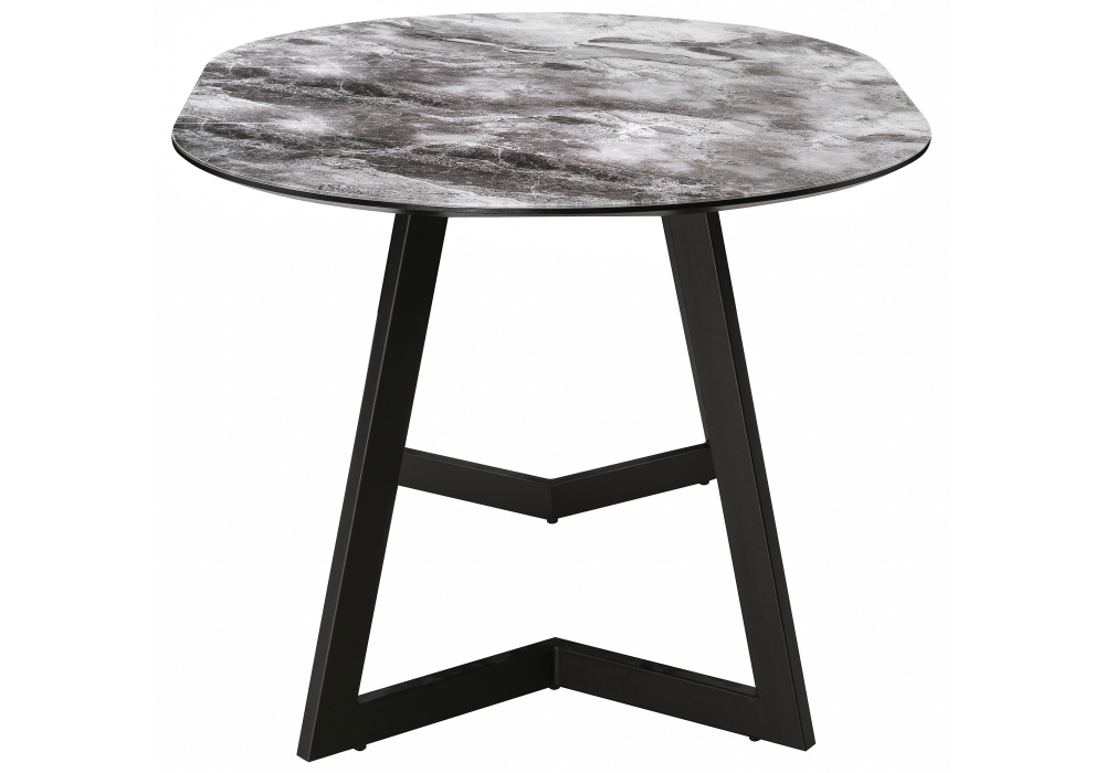 Стол стеклянный Woodville Алингсос мрамор серый, черная шагрень