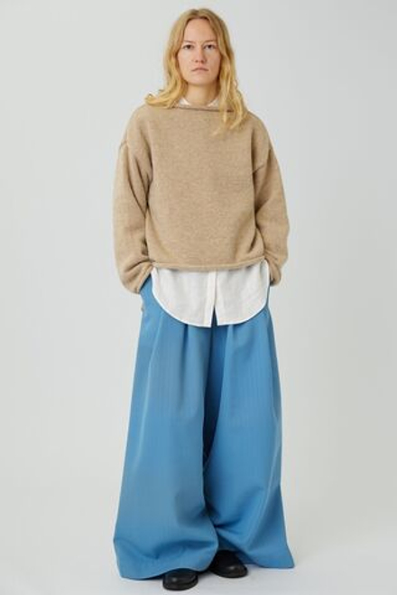 Рыбацкий свитер из шерсти бежевого цвета