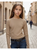 Лонгслив детский в рубчик в школу