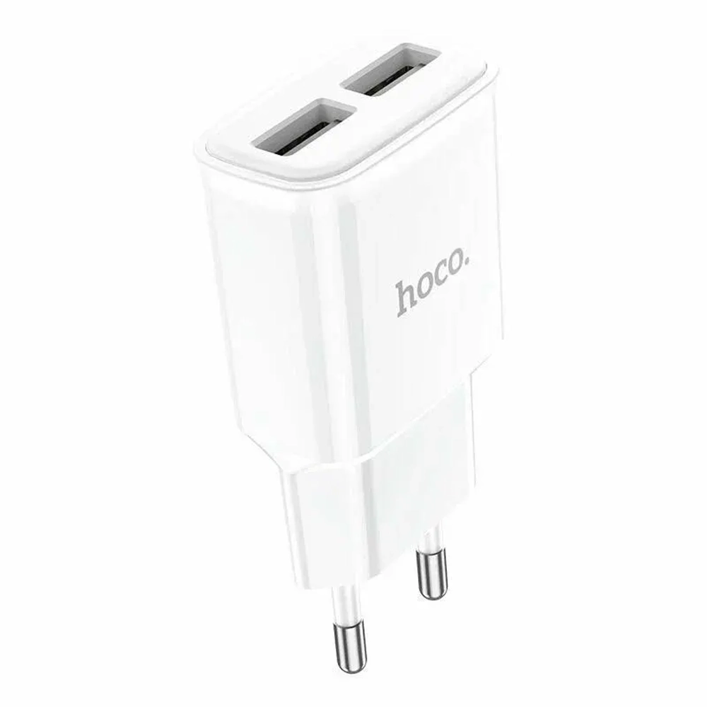 СЗУ USB Hoco C12 (12W, 2 порта) Белый