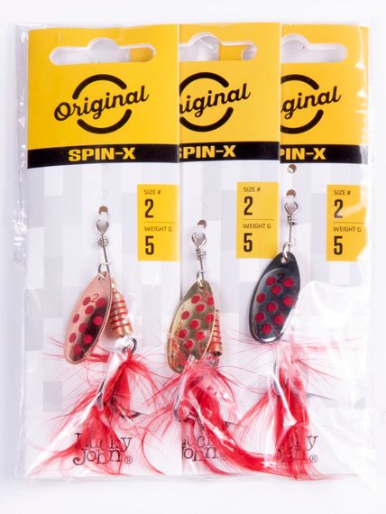 Блесны вращ. Lucky John SPIN X ROUND 02 5,0г CR/GR/SR 3шт. набор