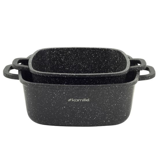 Набор квадратных кастрюль 4 предмета Kamille KM 4434 из литого алюминия