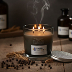 Свеча ароматическая Lerkil, черный перец и ветивер, соевый воск