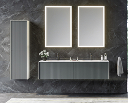 Шкаф пенал Orka Cube 40 3000365 подвесной Антрацит матовый Белый