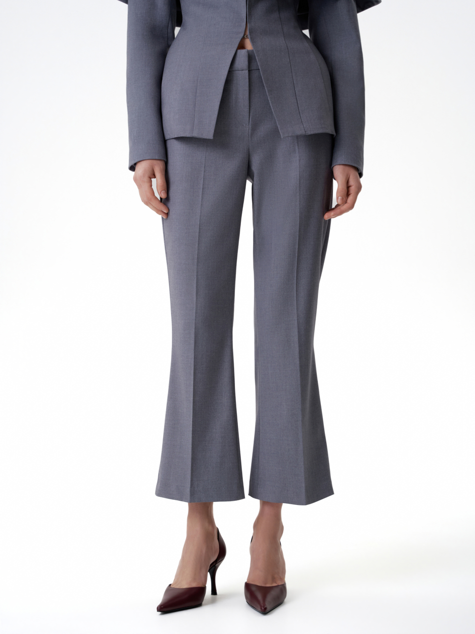 Брюки укороченные серые