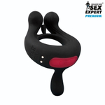 Черное эрекционное виброкольцо Sex Expert с пультом ДУ (Цвет: черный)