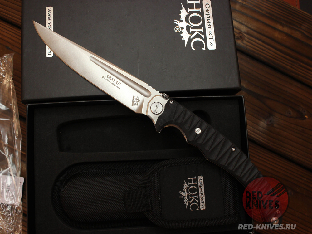 Складной нож полевой НОКС "Аватар" (шайбы) 334-100424 c клинком из стали D2, рукоять G10