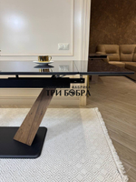 Кухонный раздвижной стол "Вирджиния", черный мрамор