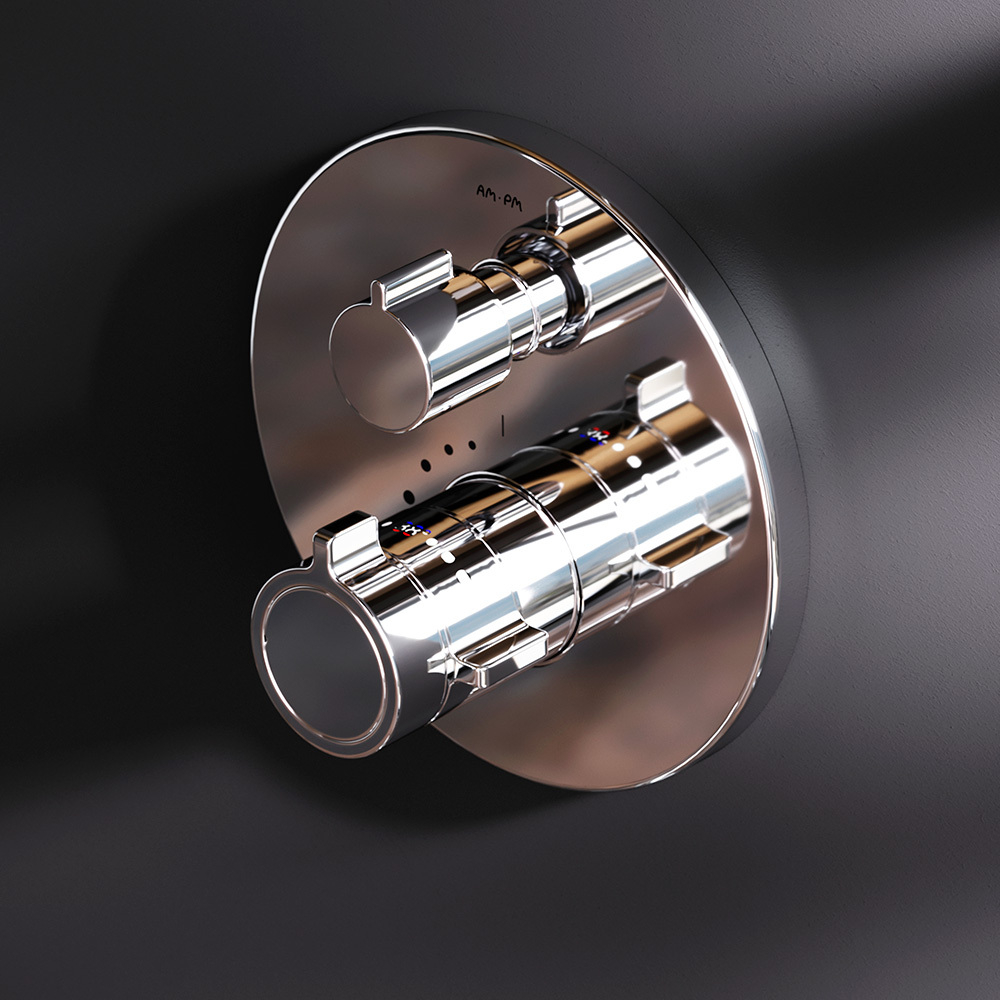 Встраиваемая душевая система со смесителем для ванны и душа с термостатом и душевым набором AM.PM X-Joy FT85A3RH30