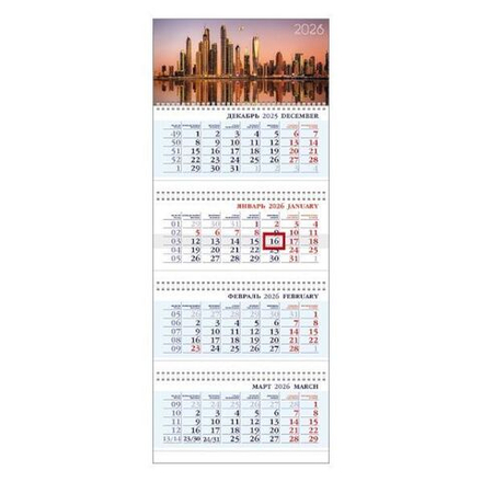 Календарь 4-блочный 297*755мм на 2026г. Небоскребы