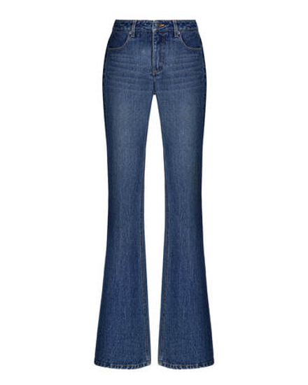 Джинсы клеш классические, темно-синий