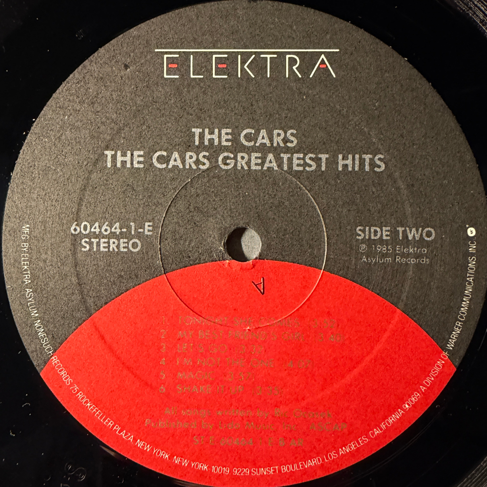 The Cars ‎– Greatest Hits (США 1985г.)Т